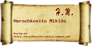 Herschkovits Miklós névjegykártya