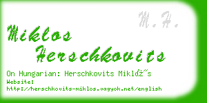 miklos herschkovits business card